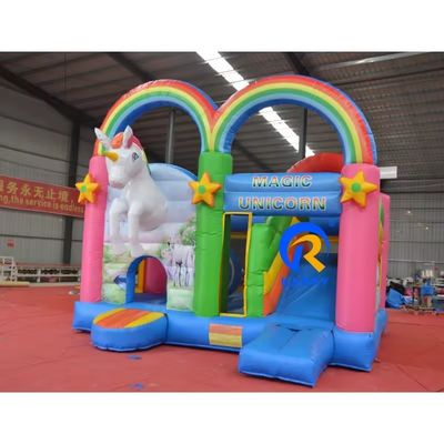 Características Combo inflable de unicornio arco iris portátil para saltos de adultos y fiesta de niños