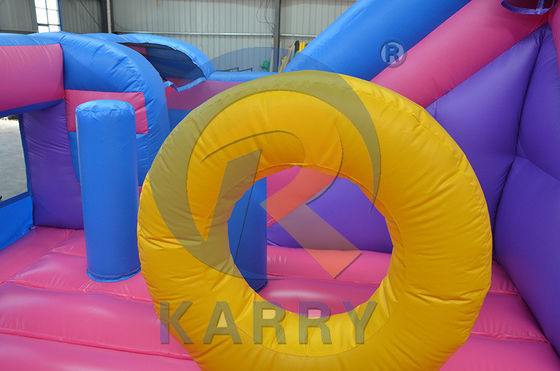Arco iris doble unicornio trampolín de aire deslizamiento de castillo inflable combo H14ft para eventos de fiesta