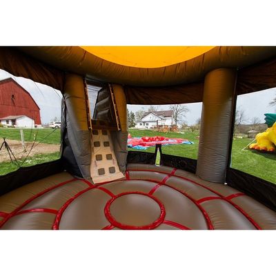 Nave Espacial Inflable Retrovisor Castillo Combo de diapositivas secas para niños Color personalizado