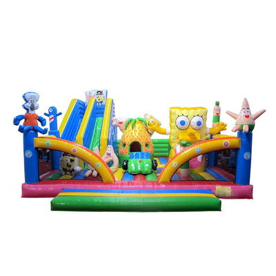 Exposición comercial de Aurora es imprescindible Bob Esponja comercial castillo de salto trampolín con tobogán