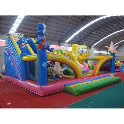 Exposición comercial de Aurora es imprescindible Bob Esponja comercial castillo de salto trampolín con tobogán