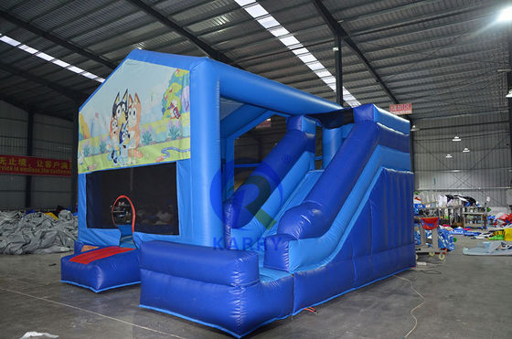Alquiler de fiestas, portero inflables, casa de salto azul con diapositiva, rango de edad de 14 años.
