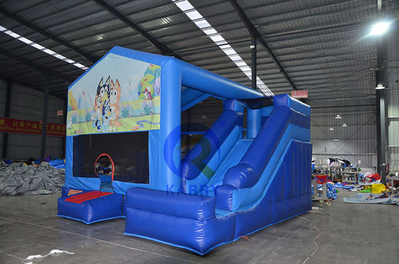 Alquiler de fiestas, portero inflables, casa de salto azul con diapositiva, rango de edad de 14 años.
