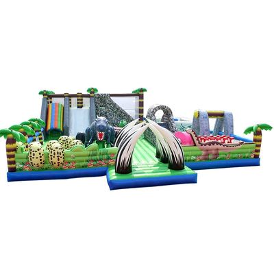 Certificado CE Trampolín inflables portátil Dino Combo City Slide para niños