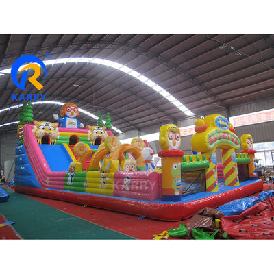 Parque de diversiones al aire libre inflables Fun City Bouncer Slide para alquiler de fiestas comerciales