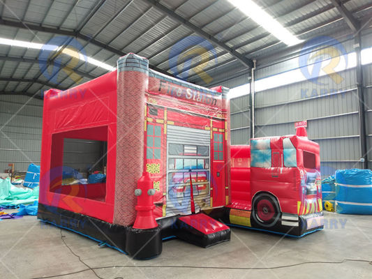 Unisex inflables para niños de la estación de bomberos tema de la casa de los tiradores con salto de la diapositiva combo