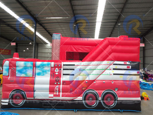 Unisex inflables para niños de la estación de bomberos tema de la casa de los tiradores con salto de la diapositiva combo