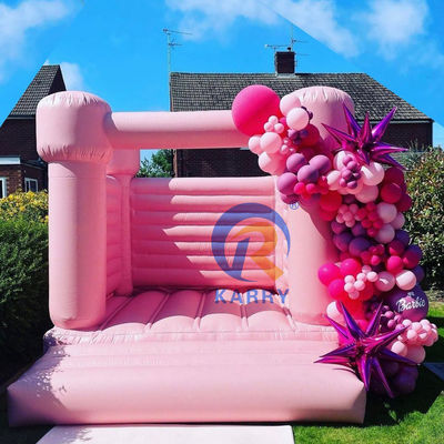 Fiesta de bodas Castillo de salto Trampolín inflable portátil y duradero rosa ligero