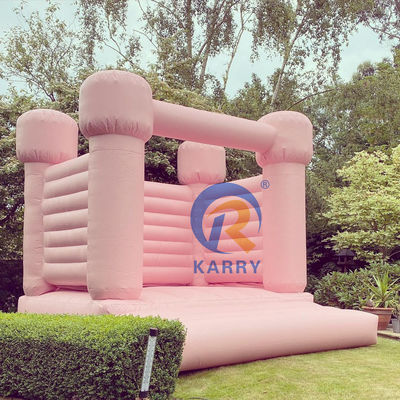 Portable rosa pastel castillo de salto para la fiesta comercial Moonwalk boda casa de salto