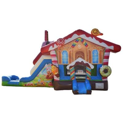 Certificado CE y portátil Navidad Inflable salpicador Salto Casa Combo Slide