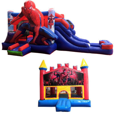 14 años de edad Commercial PVC Spiderman Inflable Puñeta Casa con tobogán