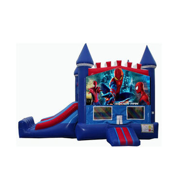 14 años de edad Commercial PVC Spiderman Inflable Puñeta Casa con tobogán