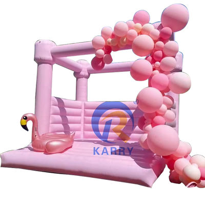 Unisex rosa claro castillo de salto inflable para la boda y la celebración de cumpleaños