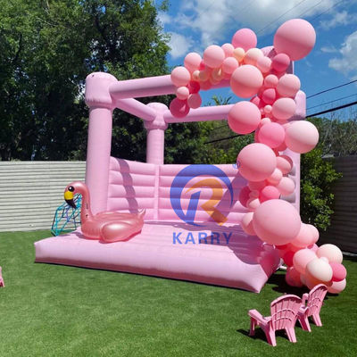 Unisex rosa claro castillo de salto inflable para la boda y la celebración de cumpleaños