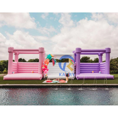 Unisex rosa claro castillo de salto inflable para la boda y la celebración de cumpleaños