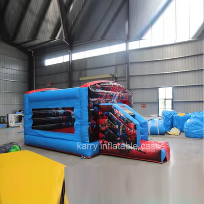 Entretenimiento al aire libre Hombre Araña Puñetazo Inflable Castillo Combinado tobogán y casa de salto