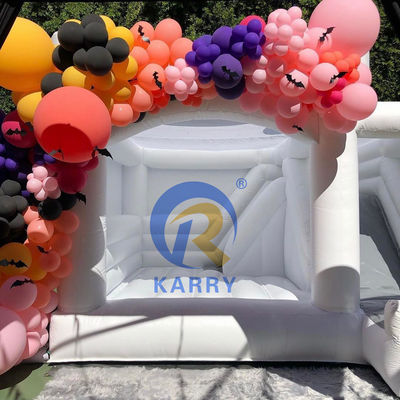 Fiesta de bodas Castillo de Salto Blanco Inflable personalizado con deslizamiento y combo de salpicador