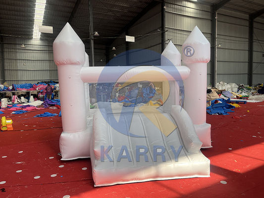 Fiesta de bodas Castillo de Salto Blanco Inflable personalizado con deslizamiento y combo de salpicador
