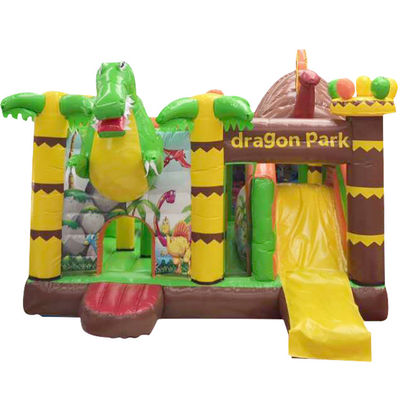 Parque de diversiones para niños Dinosaurios Castillo de salto con diapositivas Conjunto inflables Dino Park