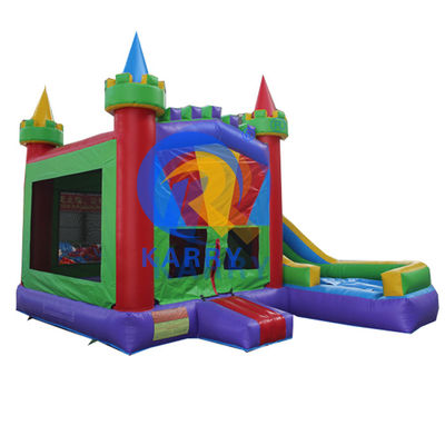 Salto de excursión combinado Moonwalk PVC Salto inflable con tobogán de agua