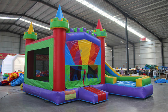 Salto de excursión combinado Moonwalk PVC Salto inflable con tobogán de agua