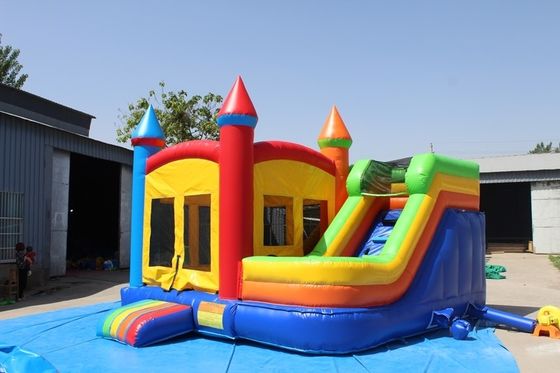 Colourful Inflatable Bouncer Combo Slide su solución única para el arrendamiento comercial