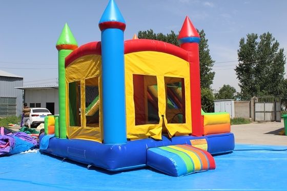 Colourful Inflatable Bouncer Combo Slide su solución única para el arrendamiento comercial