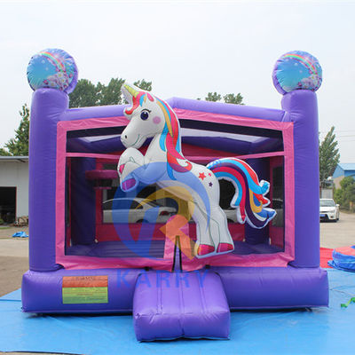 Unisex 3D Rainbow Unicorn castillo inflable para tamaño personalizado