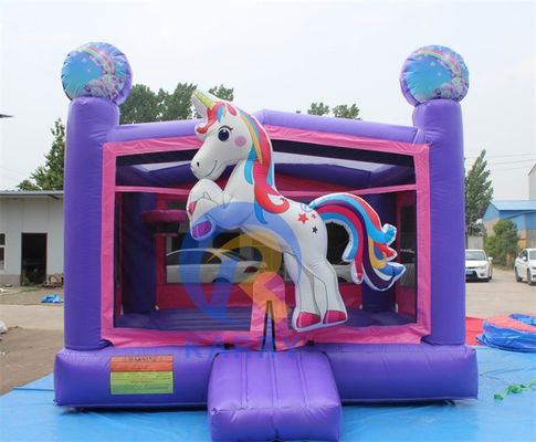 Unisex 3D Rainbow Unicorn castillo inflable para tamaño personalizado