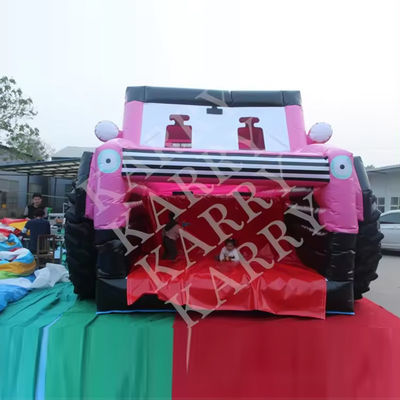 Blower con Blower JEEP PINK INFLATABLE Casa de salto con deslizamiento y guardarropa para adolescentes
