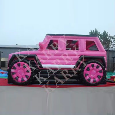 Blower con Blower JEEP PINK INFLATABLE Casa de salto con deslizamiento y guardarropa para adolescentes
