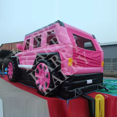 Blower con Blower JEEP PINK INFLATABLE Casa de salto con deslizamiento y guardarropa para adolescentes