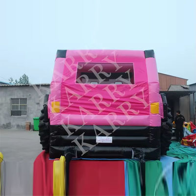 Blower con Blower JEEP PINK INFLATABLE Casa de salto con deslizamiento y guardarropa para adolescentes