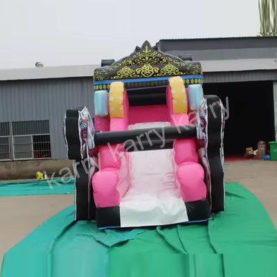 14 años de edad Parque de juegos al aire libre Princesa Carruaje Casa de salto inflable con tobogán