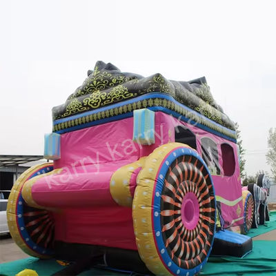 14 años de edad Parque de juegos al aire libre Princesa Carruaje Casa de salto inflable con tobogán