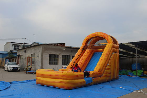 Parque acuático de verano juguetes para niños juego 18ft PVC tobogán de agua inflable con piscina