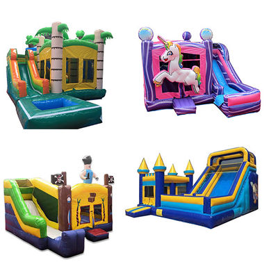 Adultos inflables húmedo / seco Combo Bounce House Slide con impresión digital y soplador