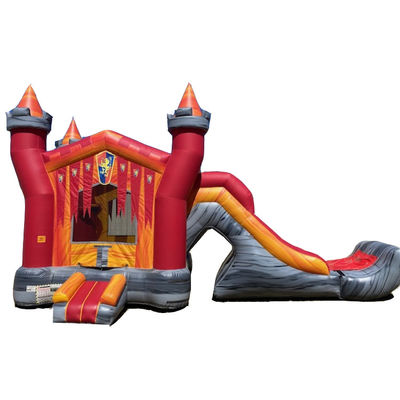 Combo de diapositivas inflables para salpicadores de Knight Palace con material de PVC y certificado EN14960