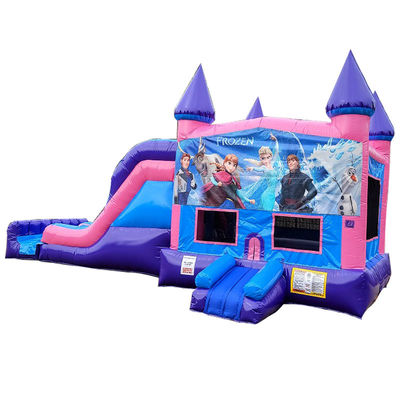 Jardín de juegos al aire libre Inflable Castillo de salto congelado con tobogán de grado comercial Durable