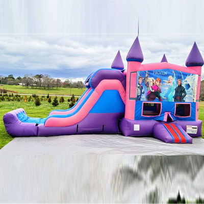 Jardín de juegos al aire libre Inflable Castillo de salto congelado con tobogán de grado comercial Durable