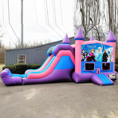 Jardín de juegos al aire libre Inflable Castillo de salto congelado con tobogán de grado comercial Durable