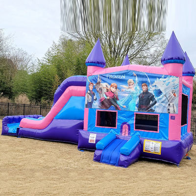 Jardín de juegos al aire libre Inflable Castillo de salto congelado con tobogán de grado comercial Durable
