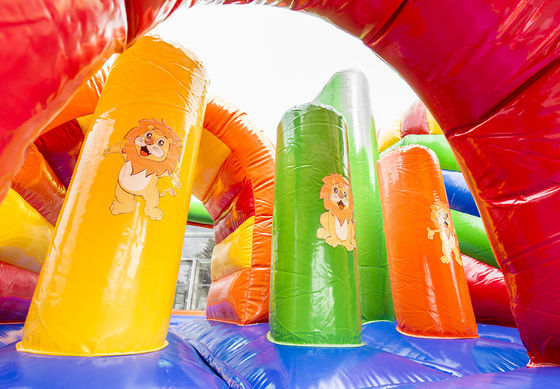 14 Años Unisex Inflable Fuera Jungla León Excavadora con Deslizamiento y Castillo de Salto