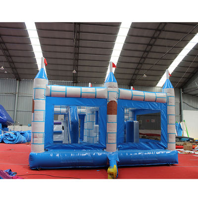 Lleve sus fiestas al siguiente nivel con nuestro castillo inflable de ladrillo cuadrado azul