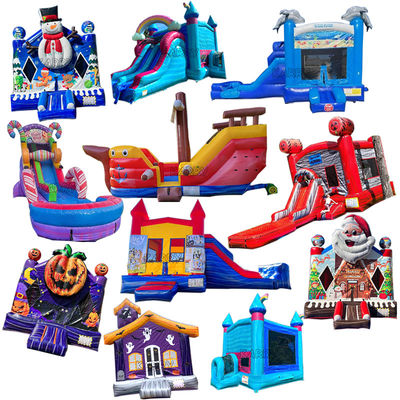 Rango de edad 14 Años hasta castillo de salto inflable con combo de toboganes Servicio OEM profesional