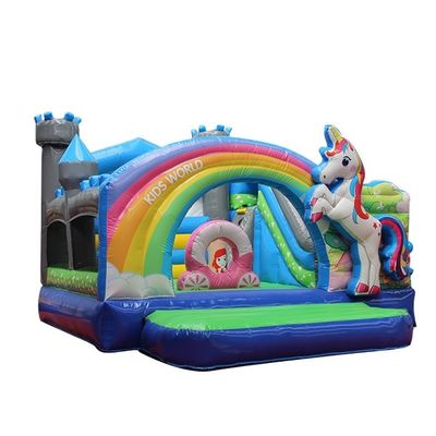PVC Kids Inflatable Unicorn Bouncer Castillo de Unicornio Comercial con soplador incluido