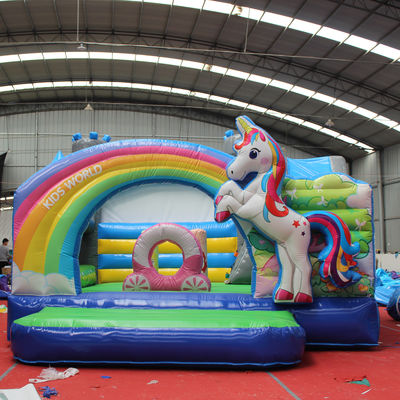 PVC Kids Inflatable Unicorn Bouncer Castillo de Unicornio Comercial con soplador incluido