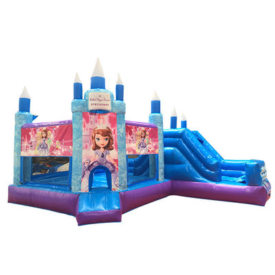 Fiesta de la princesa caliente Castillo de salto con tobogán PVC Equipo de patio de recreo comercial