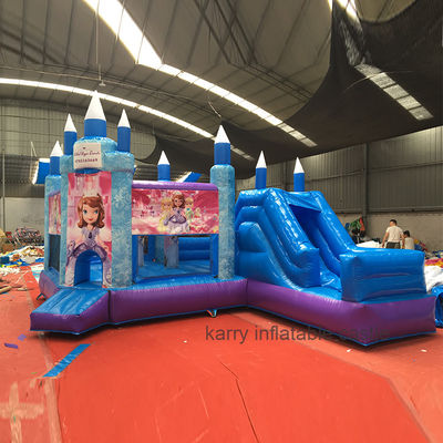 Fiesta de la princesa caliente Castillo de salto con tobogán PVC Equipo de patio de recreo comercial