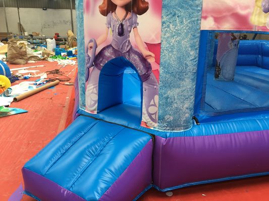 Fiesta de la princesa caliente Castillo de salto con tobogán PVC Equipo de patio de recreo comercial